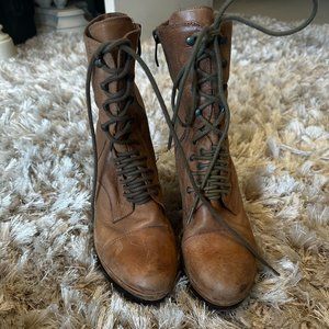 Vince Camuto Tan Leather Wedge Booties - Size 39